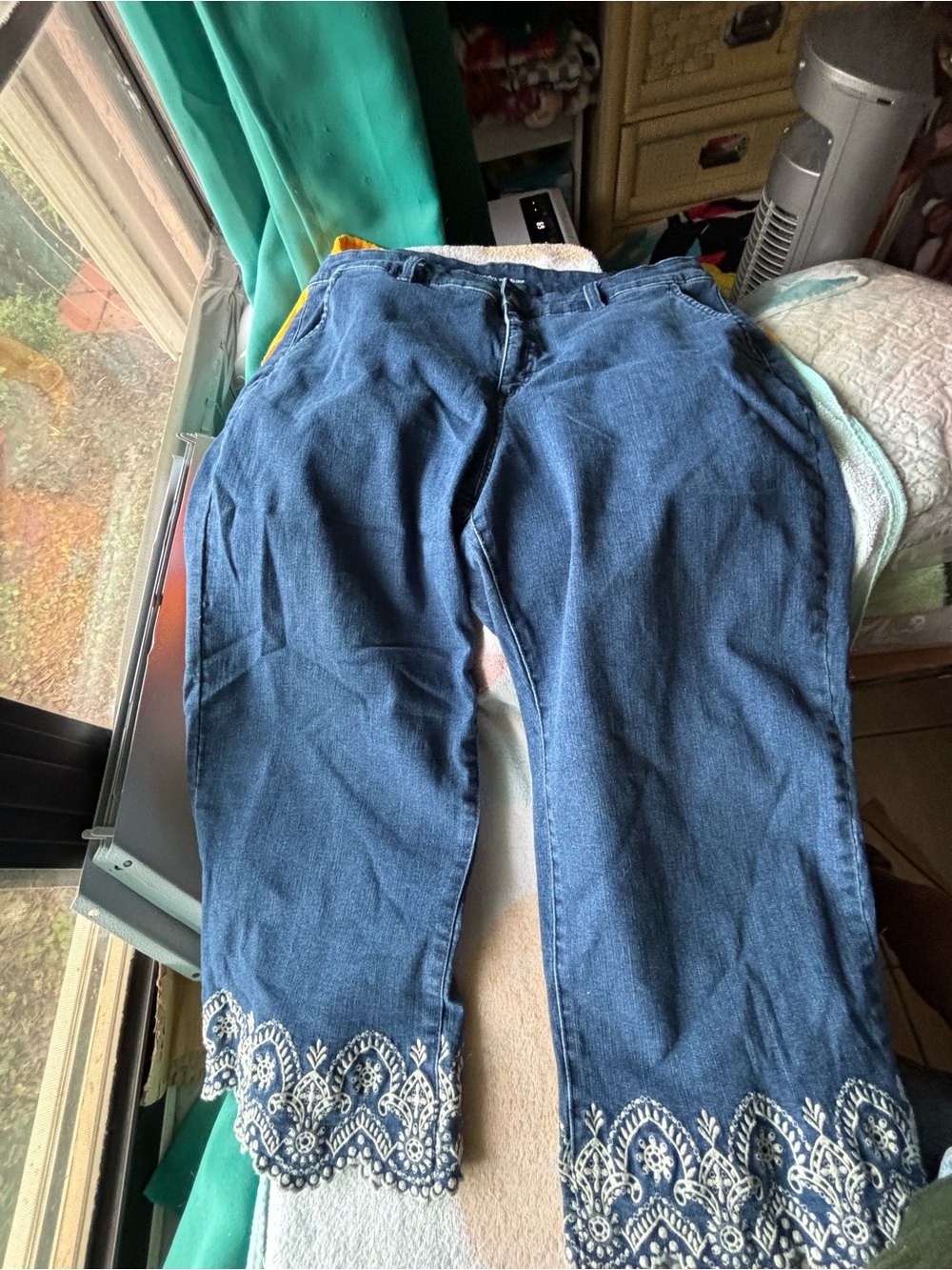 Women’s Blue Embroidered Jeans